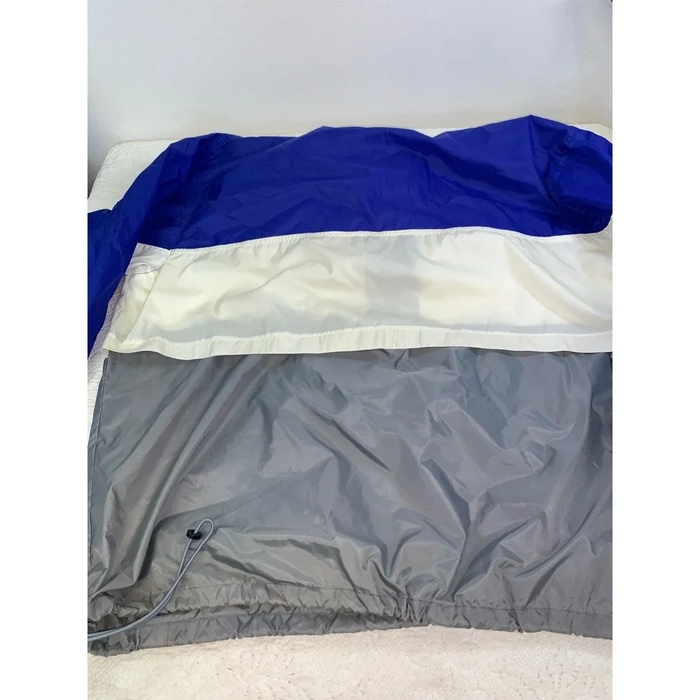Vintage 90s Nike Windbreaker‎ Jacket XL Blue White Grey Colorblock Half Zip Hood